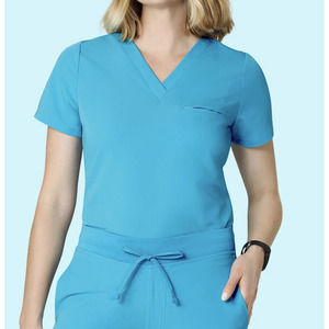 Mandala Women's Pacific Blue Scrubs Top and Jogger Set - Size XS